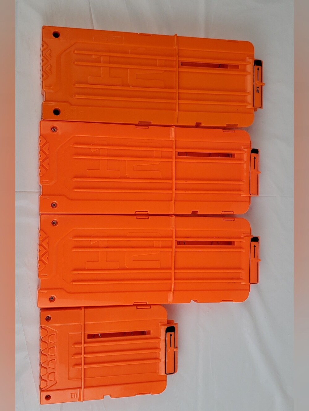 Nerf N Strike Elite Dart Gun 12 and 6 RD Ammo Magazine Clips NO DARTS - Lot of 4